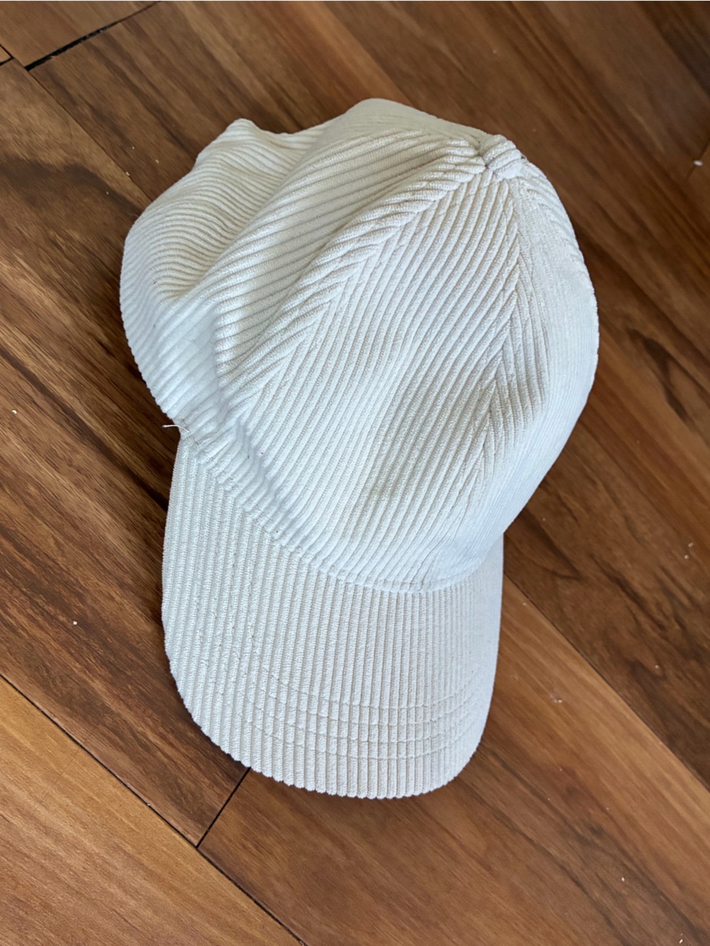 Primark Cream Corduroy Cap Adjustable Hat Off White Textured Dad Hat Minimalist